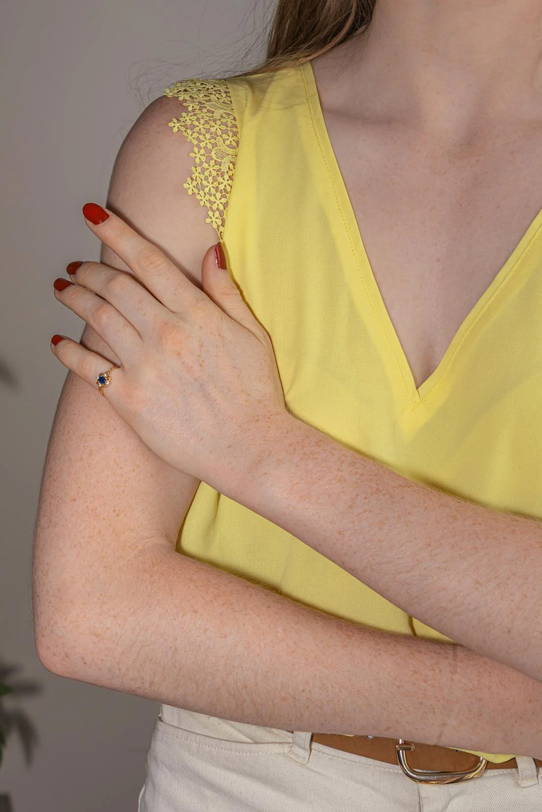 Bague Or jaune Saphir - Image 2