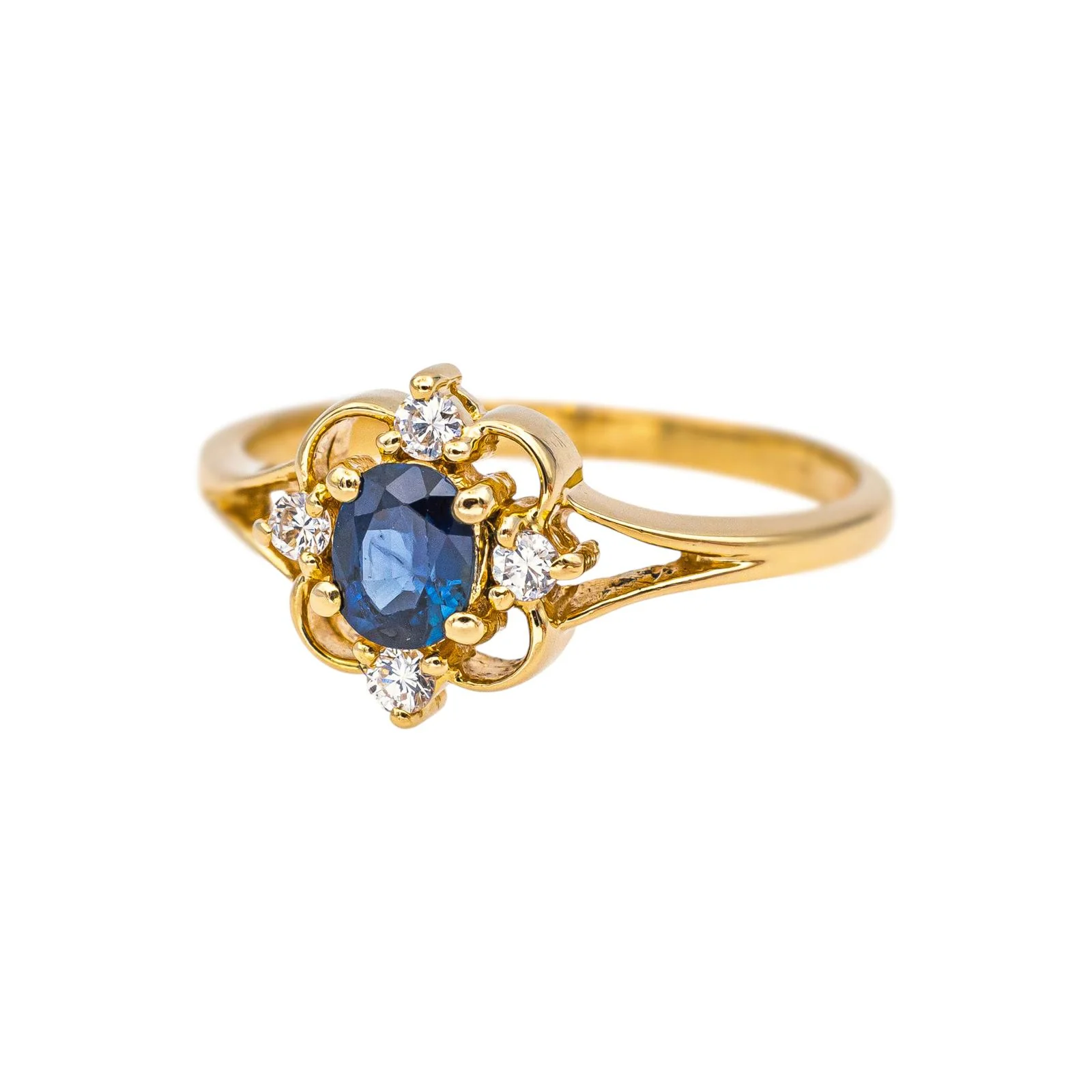 Bague Or jaune Saphir - Image 3