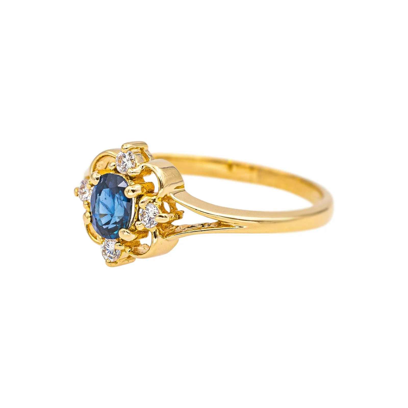 Bague Or jaune Saphir - Image 4