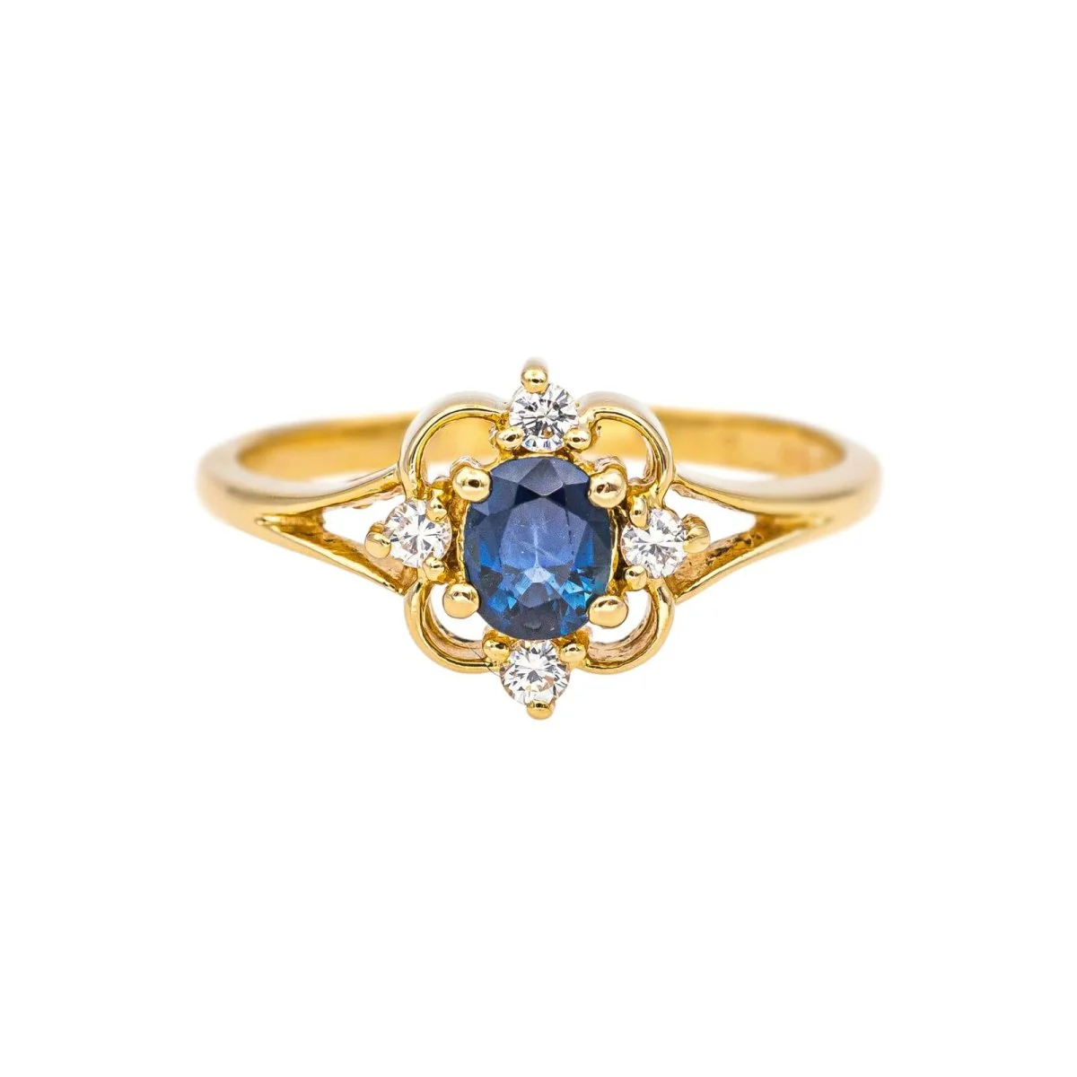 Bague Or jaune Saphir - Image 8