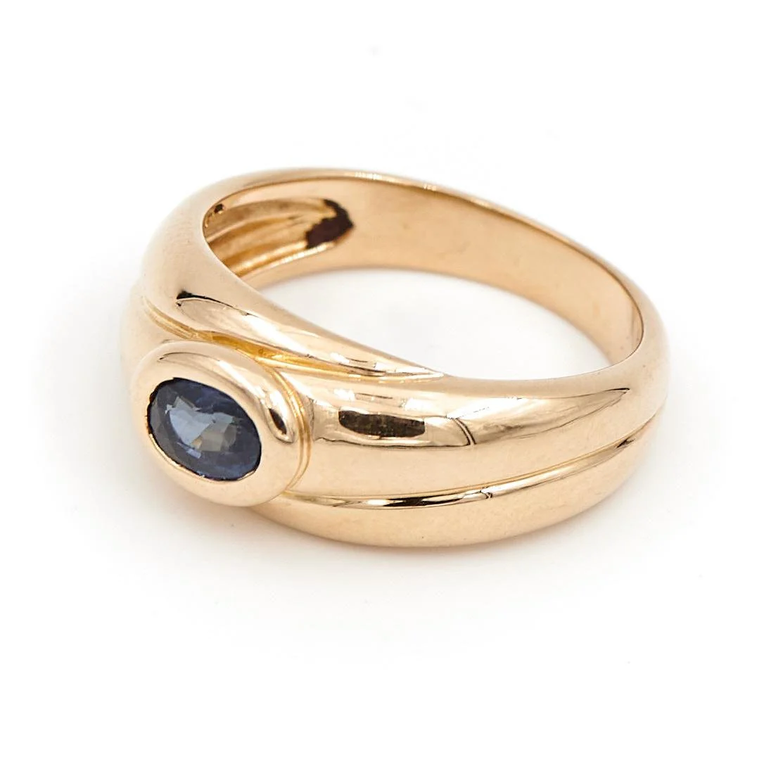 Bague Or jaune Saphir - Image 3