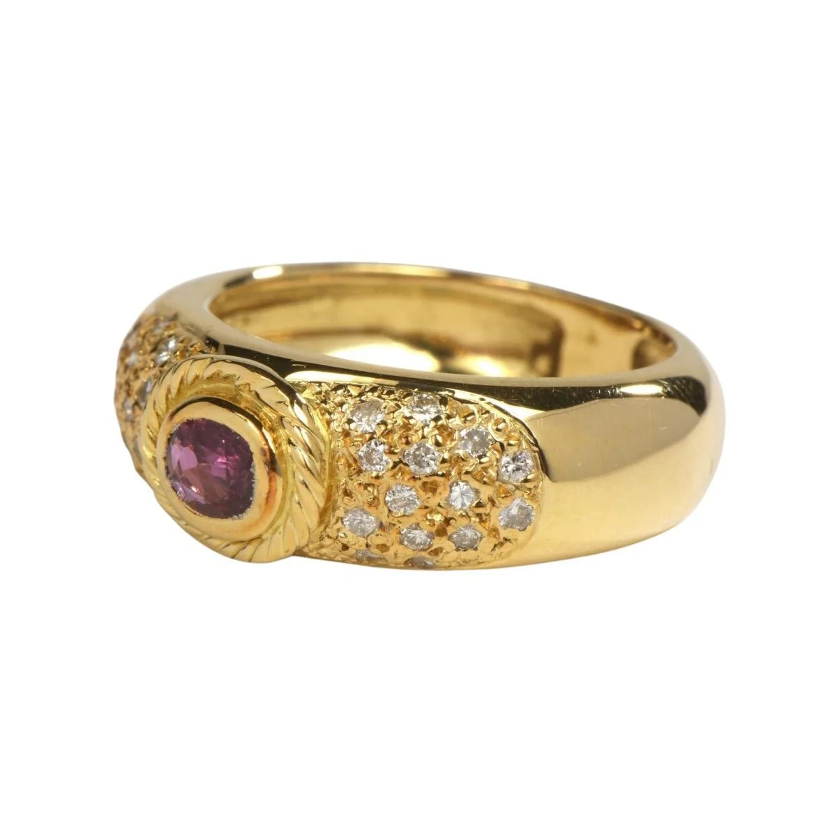 Bague Or jaune Saphir - Image 4