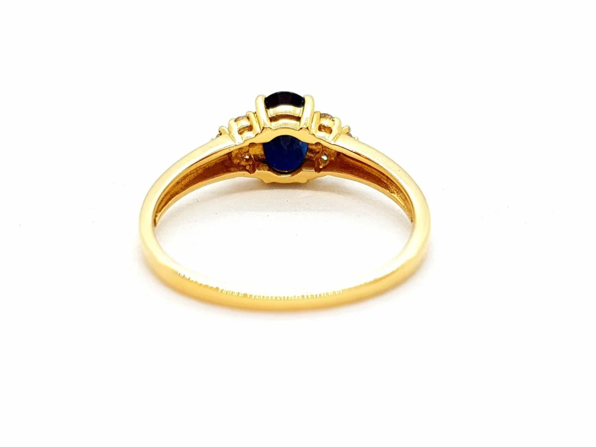 Bague Or jaune Saphir - Image 5