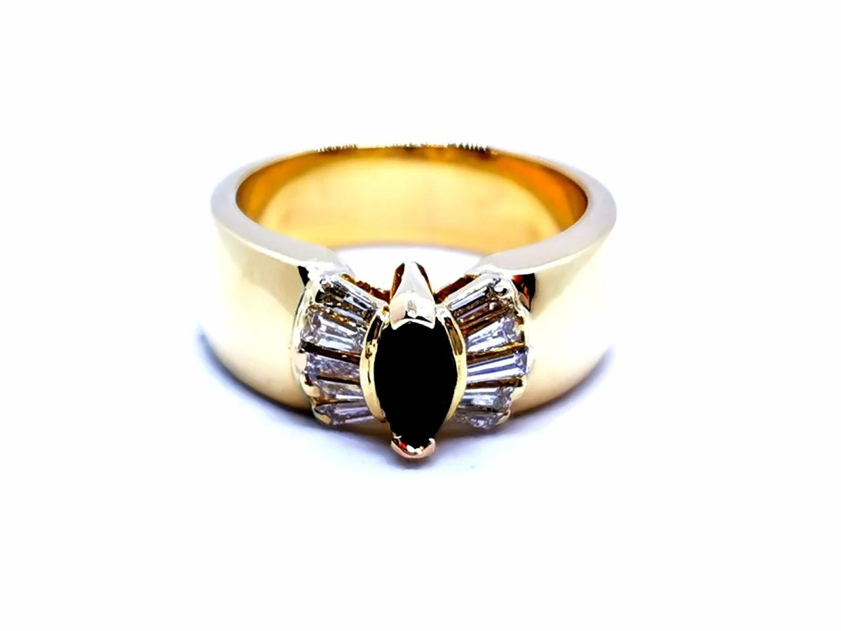 Bague Or jaune Saphir - Image 9