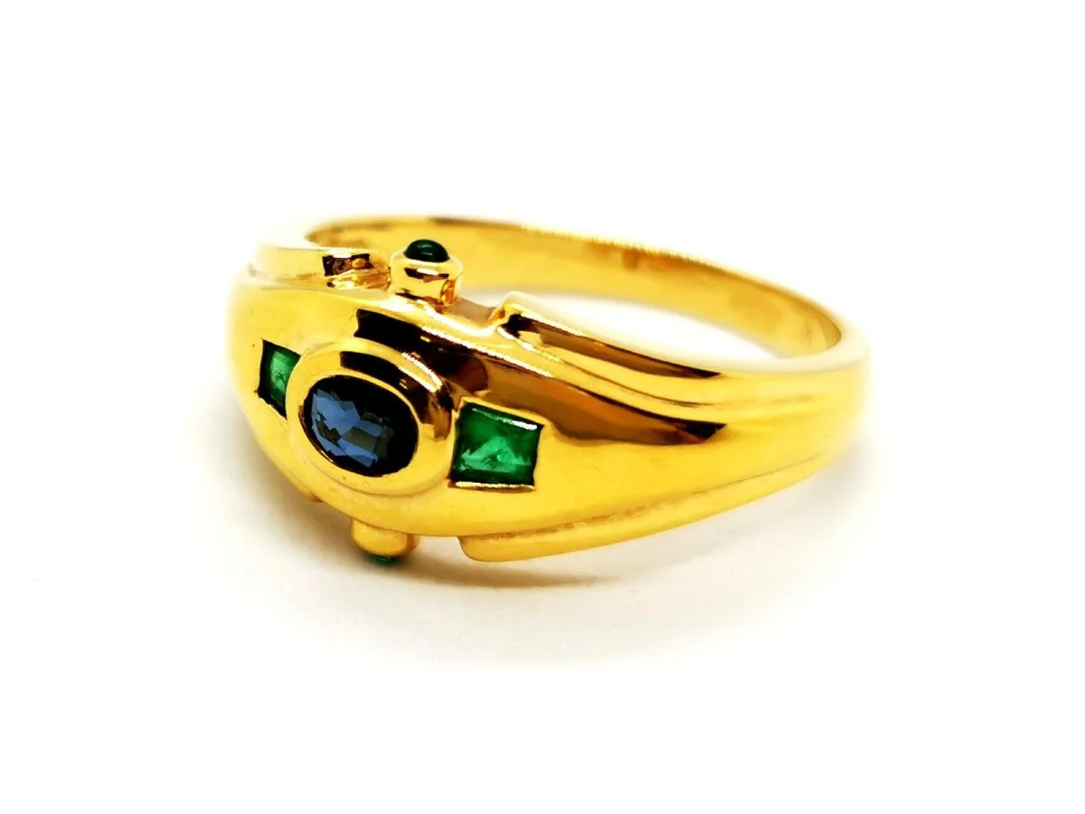 Bague Or jaune Saphir - Image 2