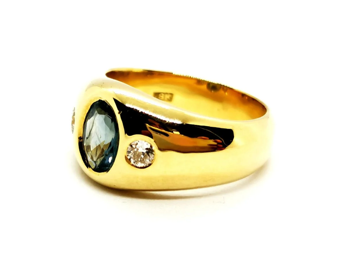 Bague Or jaune Saphir - Image 2