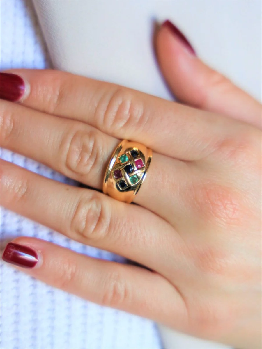 Bague Or jaune Saphir - Image 2