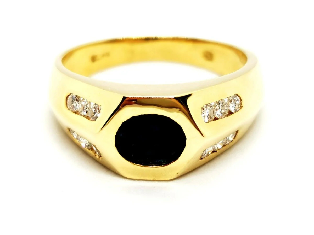 Bague Or jaune Saphir - Image 11