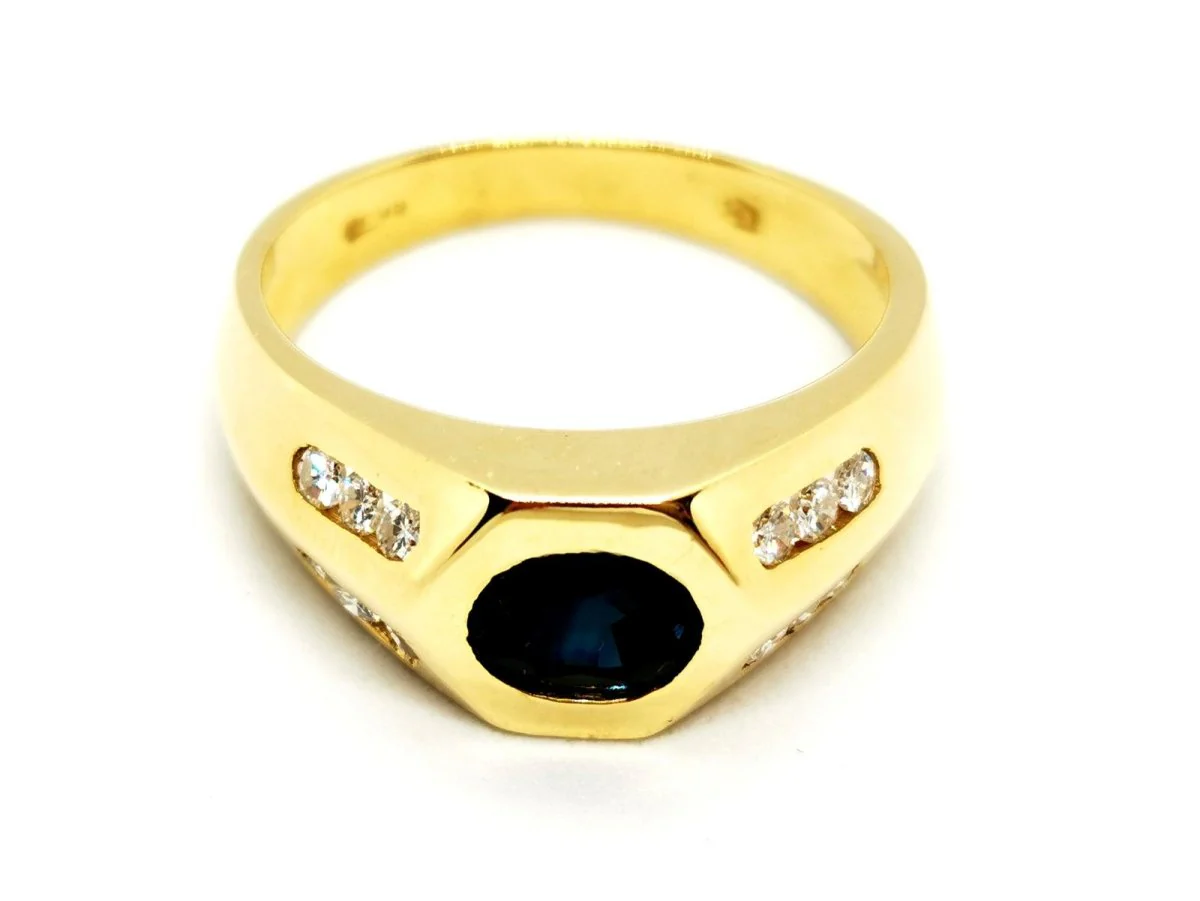 Bague Or jaune Saphir - Image 12