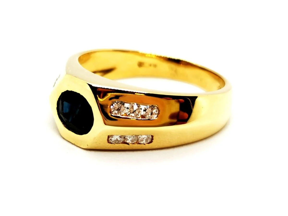 Bague Or jaune Saphir - Image 3