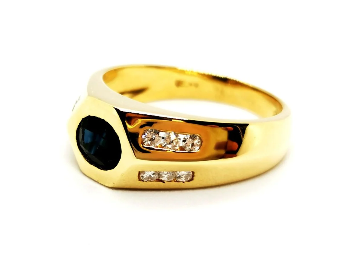 Bague Or jaune Saphir - Image 4