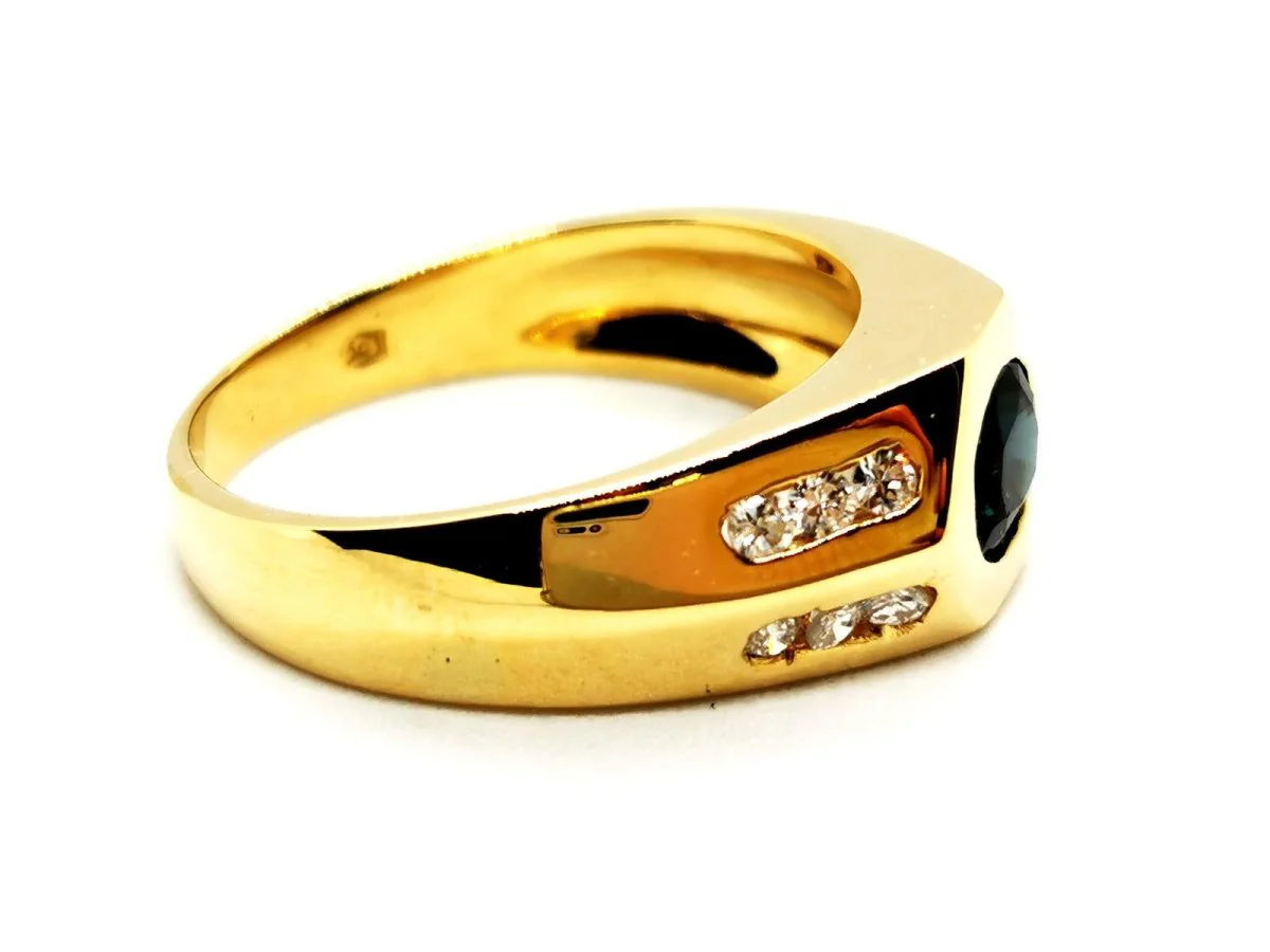 Bague Or jaune Saphir - Image 8