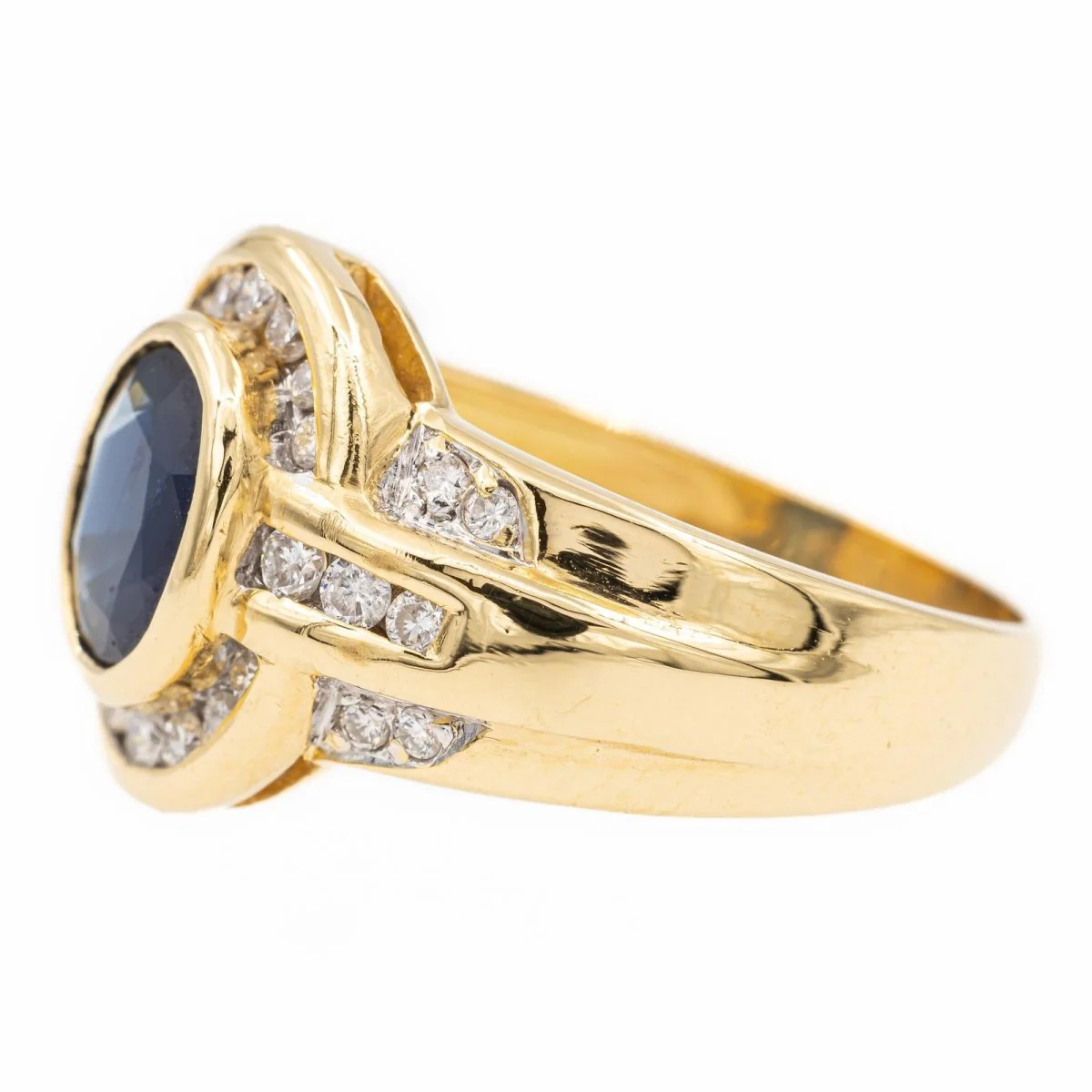 Bague Or jaune Saphir - Image 4