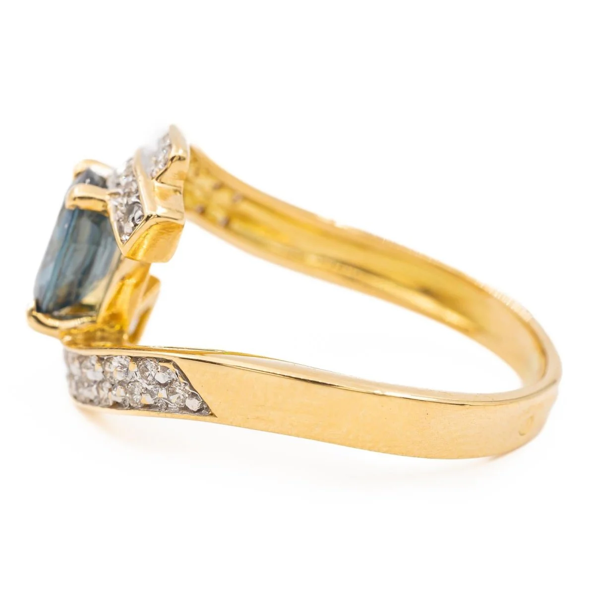 Bague Or jaune Saphir - Image 4