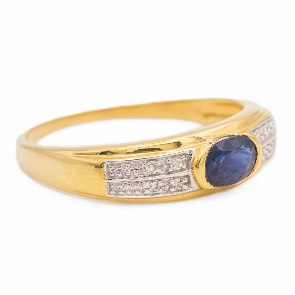 Bague Or jaune  Saphir - Image 6