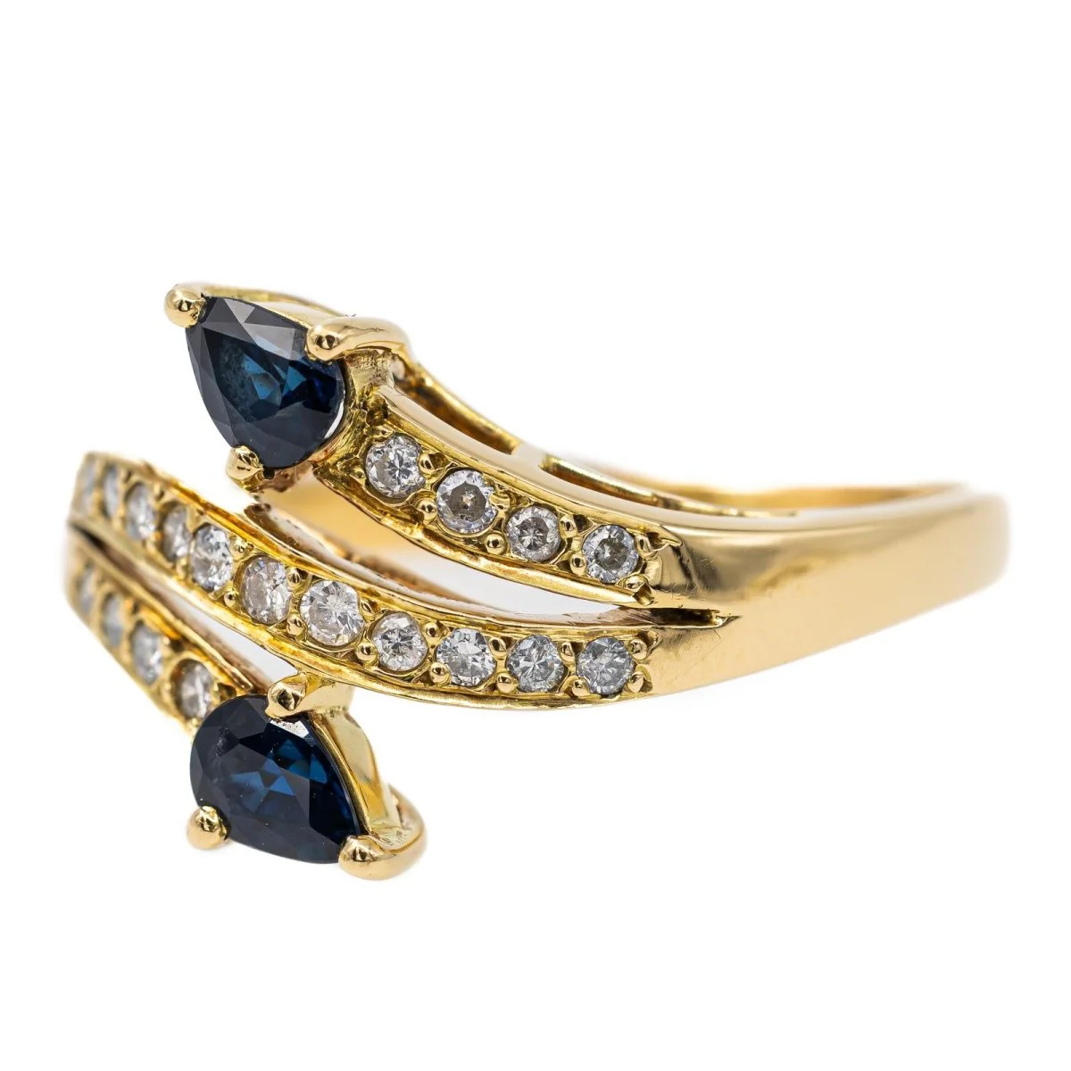 Bague en or jaune et saphir - Image 3