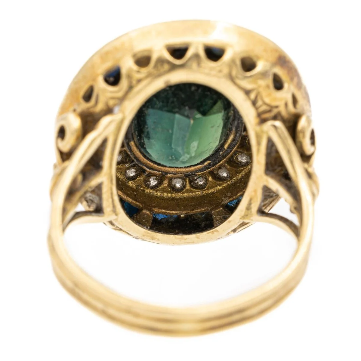 Bague en or jaune, saphir et diamants - Image 5