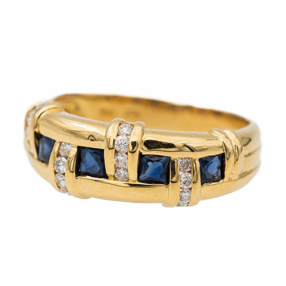 Bague en or jaune et saphir - Image 3