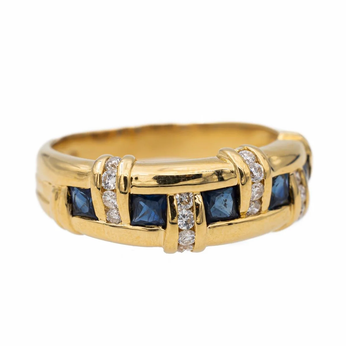 Bague en or jaune et saphir - Image 7