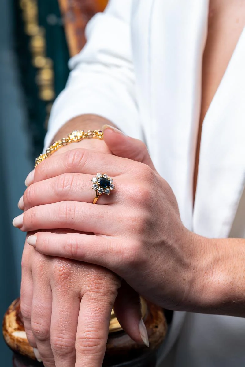 Bague en Or jaune et Saphir - Image 2
