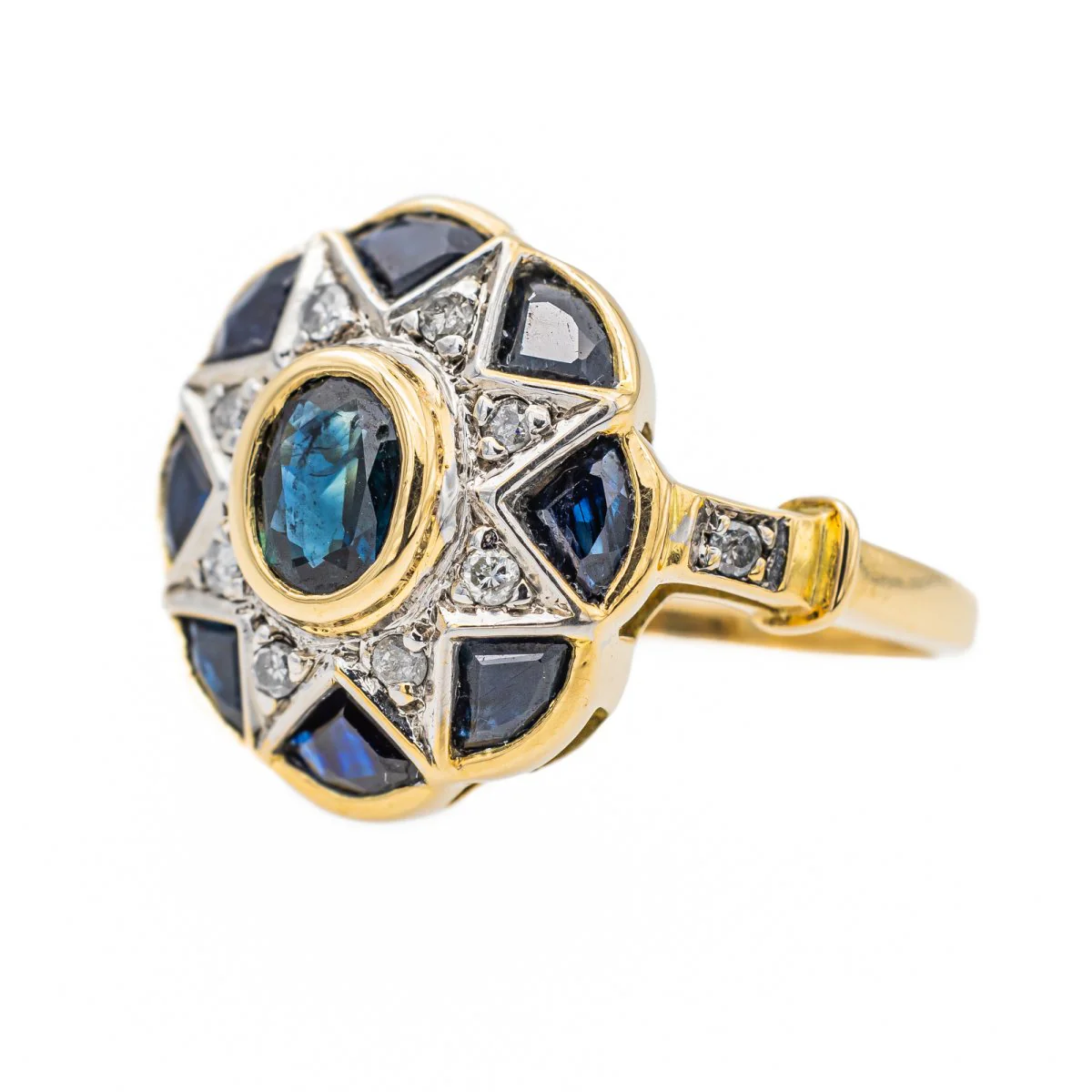 Bague Or jaune Saphir - Image 3