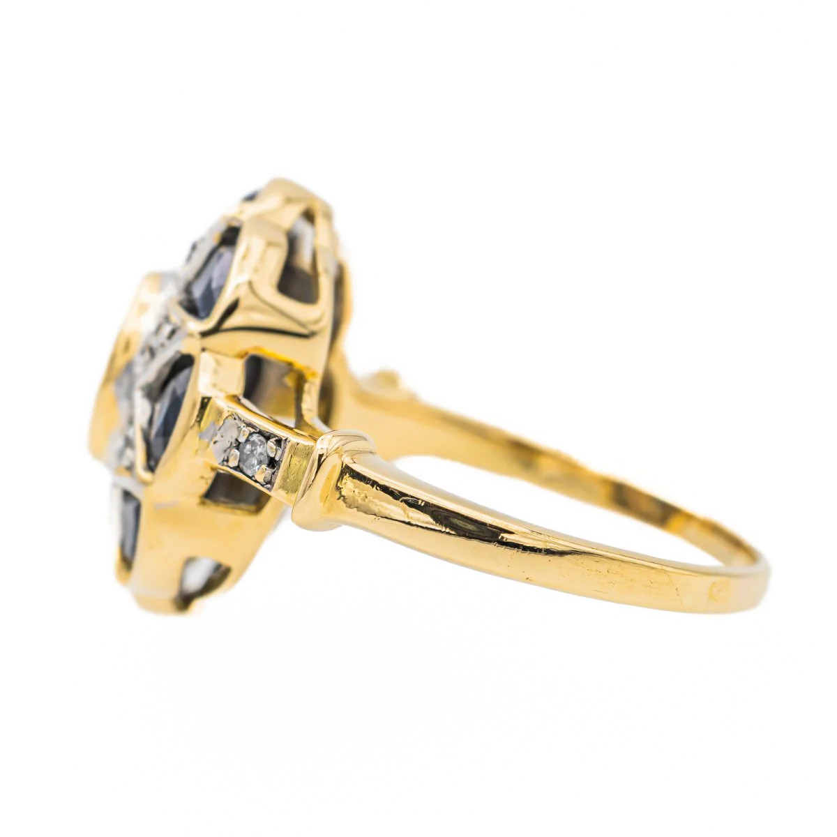 Bague Or jaune Saphir - Image 4