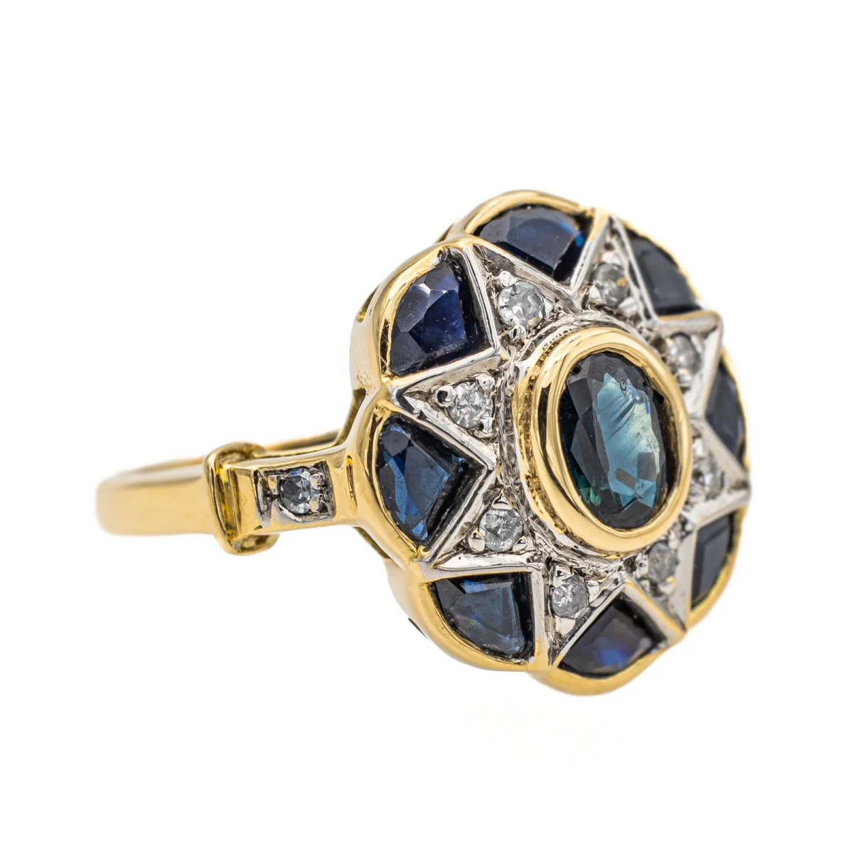 Bague Or jaune Saphir - Image 7