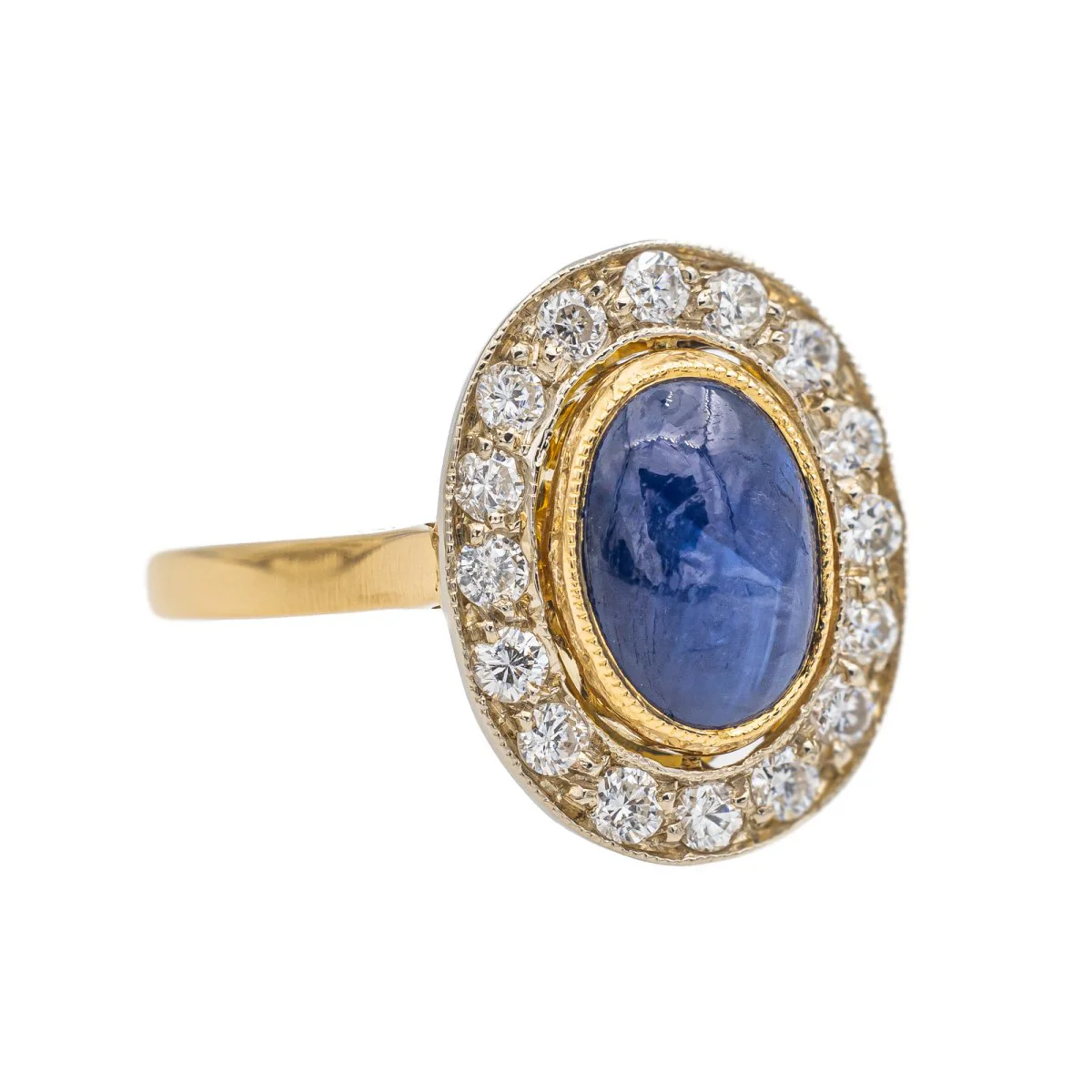 Bague Or jaune Saphir - Image 5