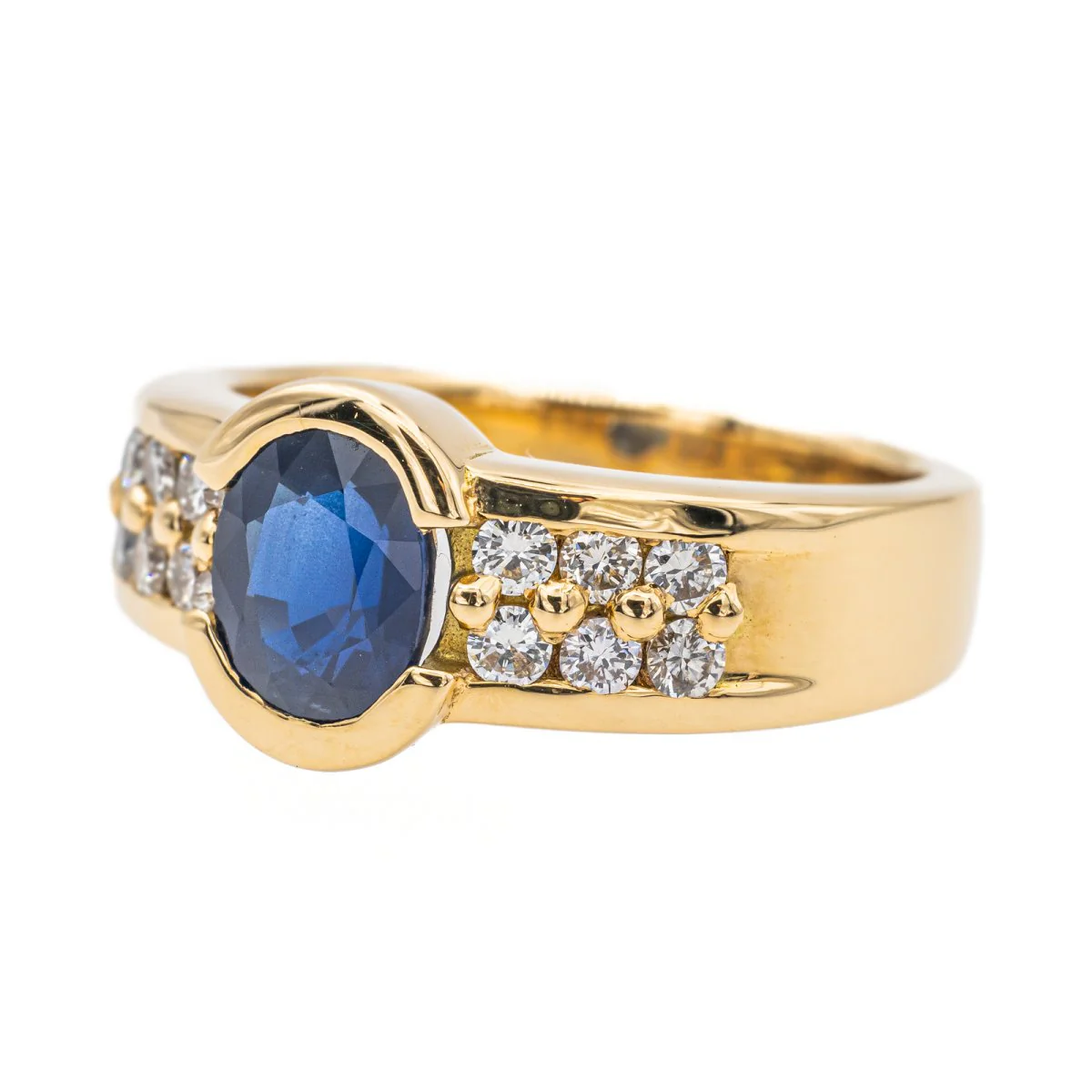 Bague Or jaune Saphir - Image 3