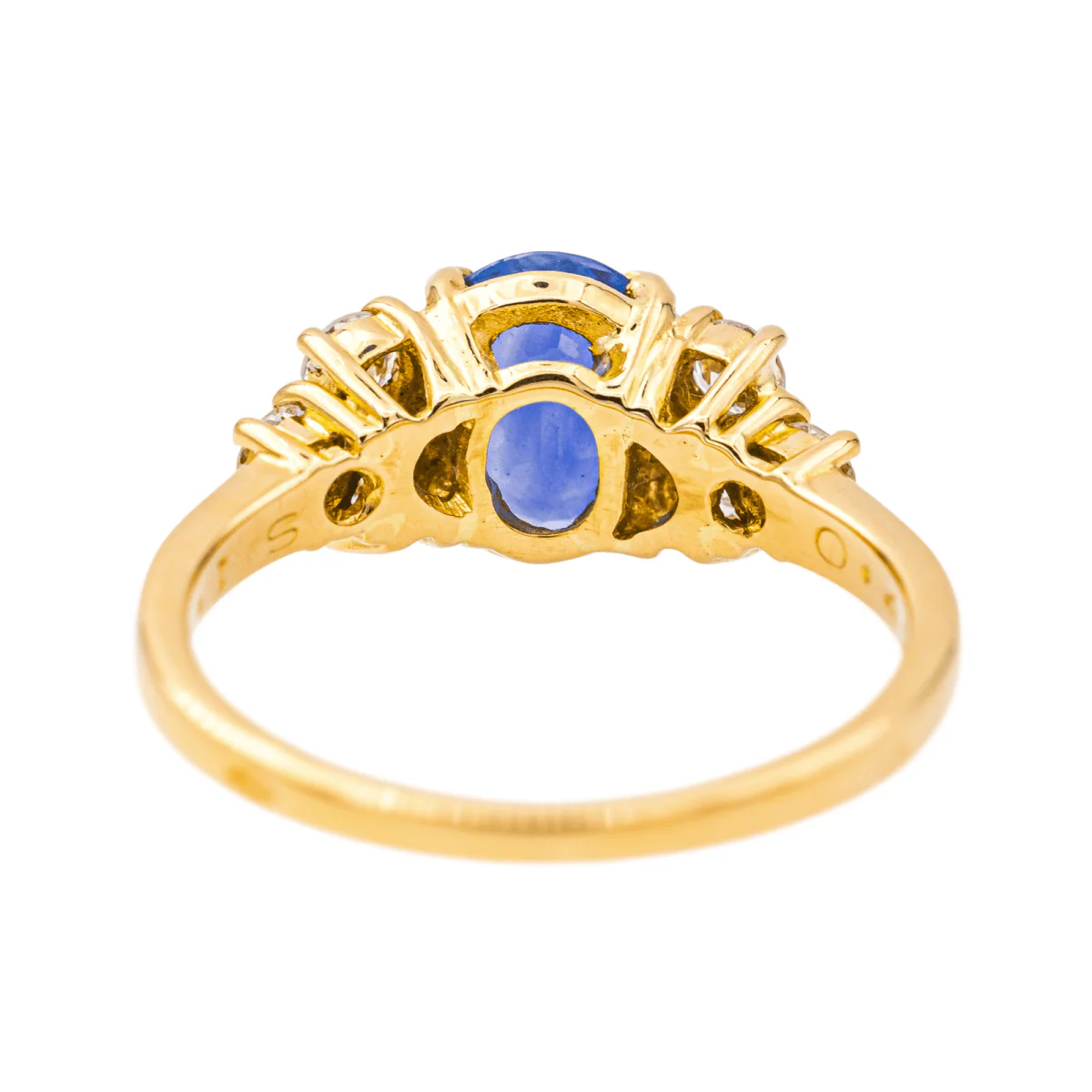 Bague Entourage en or jaune et saphir - Image 5