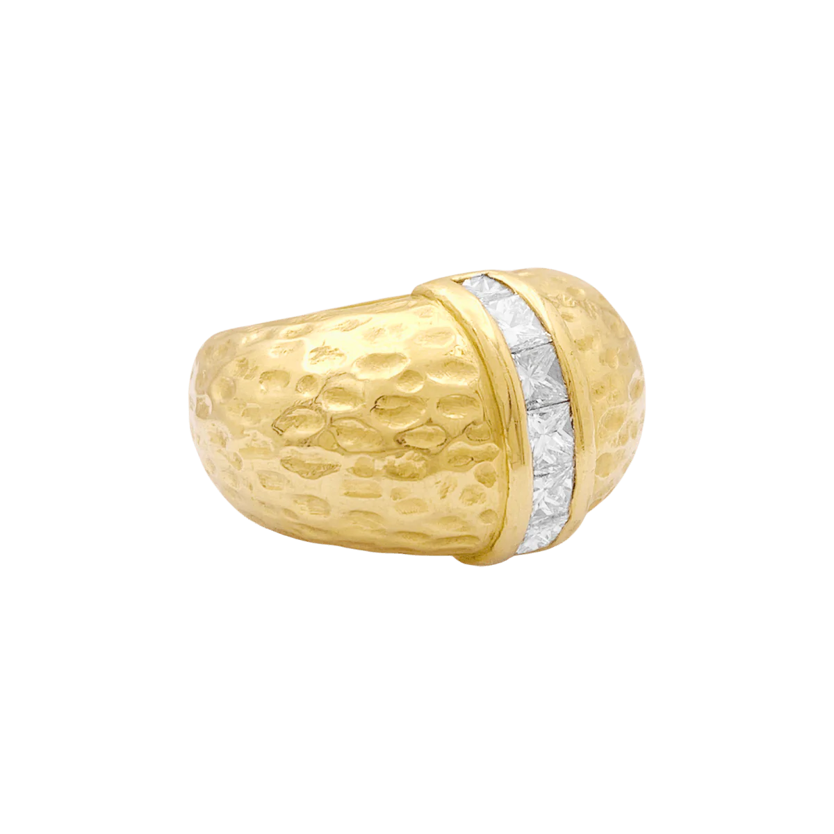 Bague Jonc or jaune et diamants - Image 4