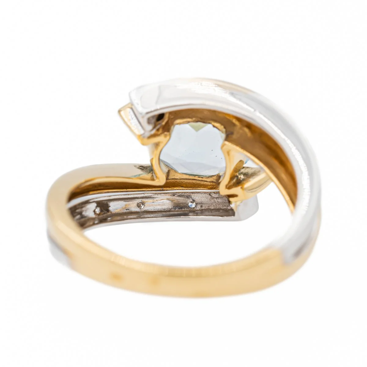 Bague en or blanc, or jaune, topaze et diamants - Image 5