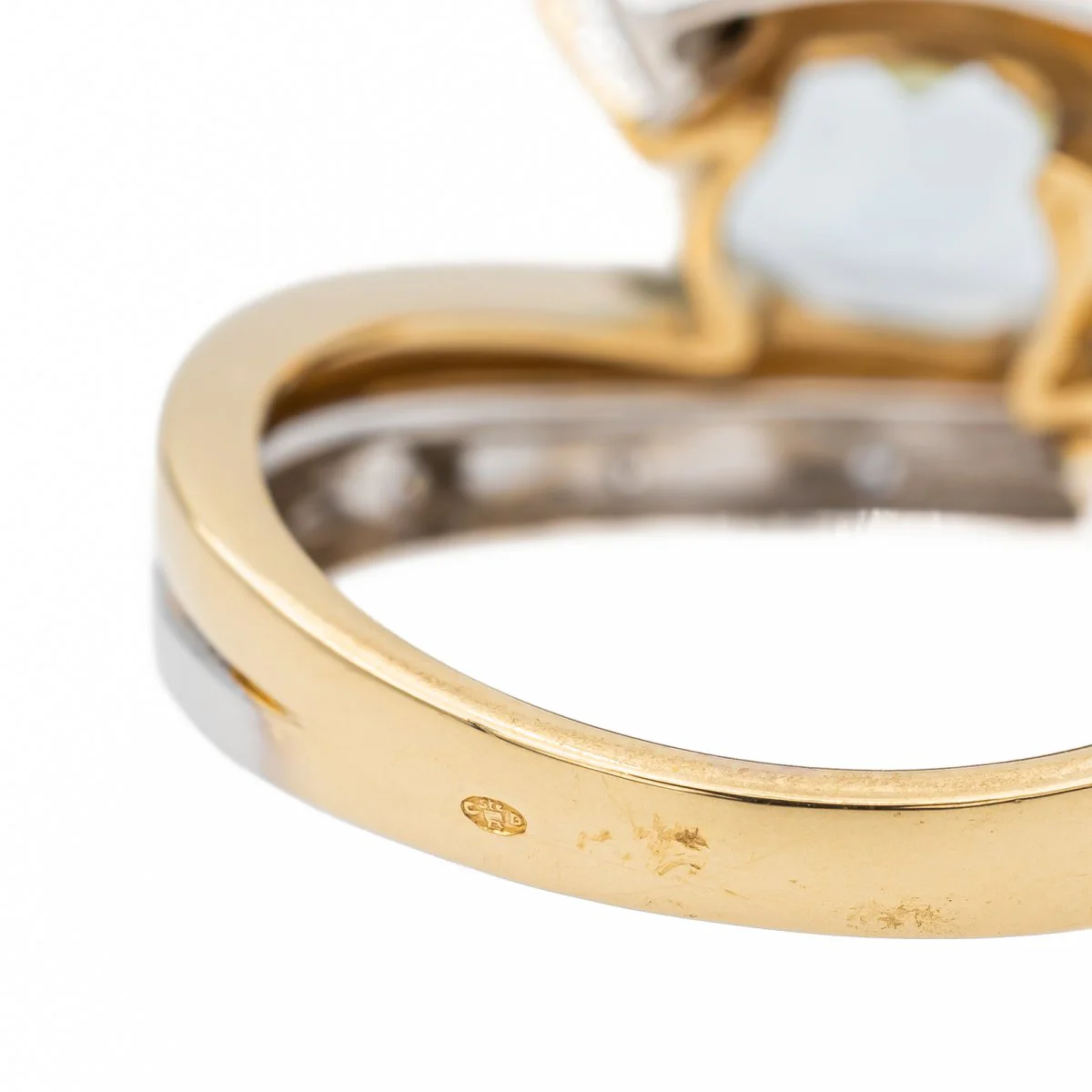 Bague en or blanc, or jaune, topaze et diamants - Image 6