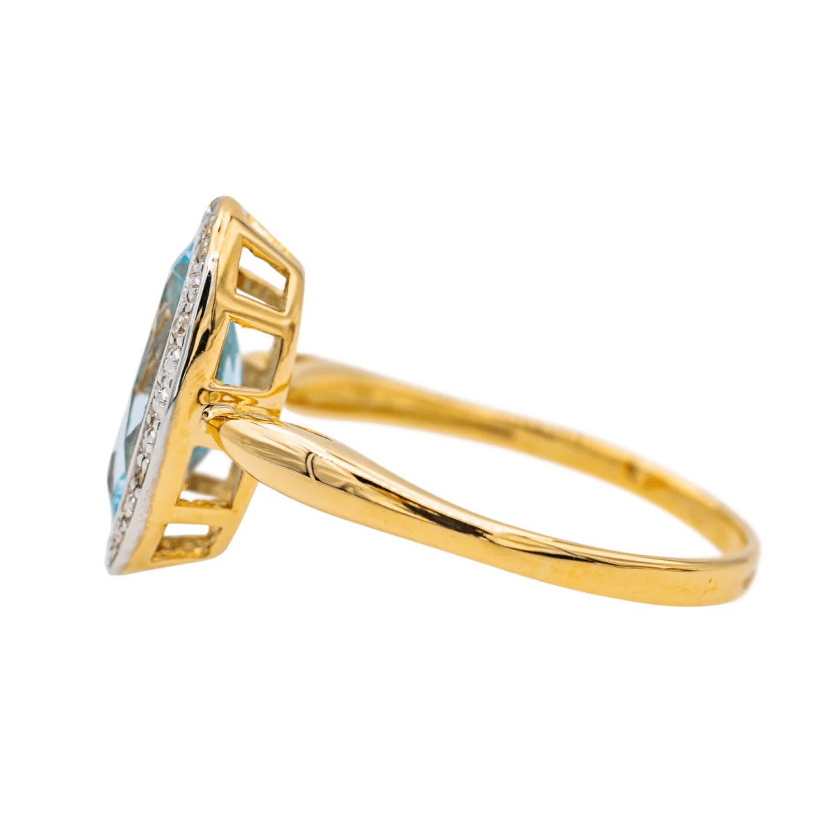 Bague en or jaune, topaze et diamants - Image 4