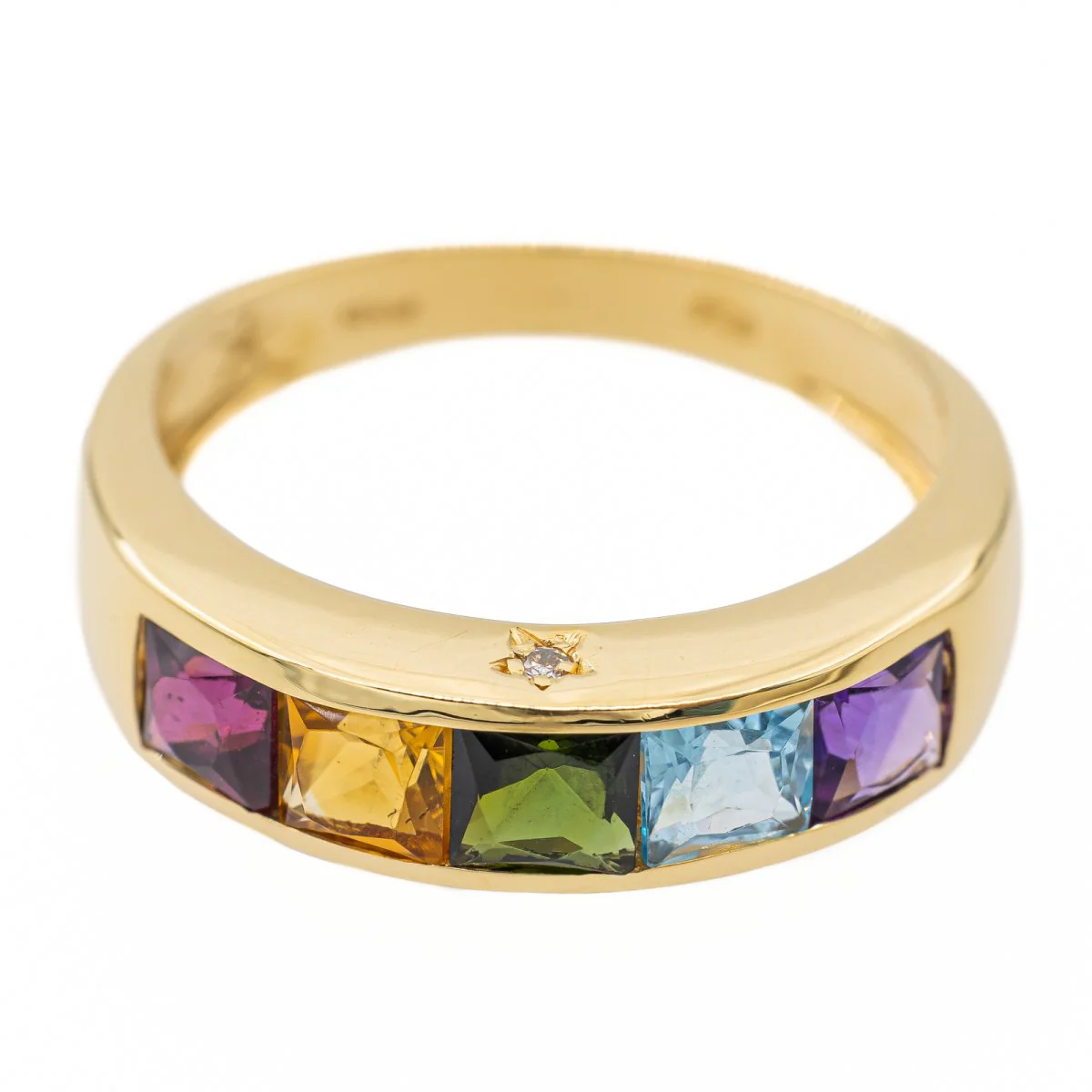 Bague Bandeau en or jaune et tourmaline - Image 3