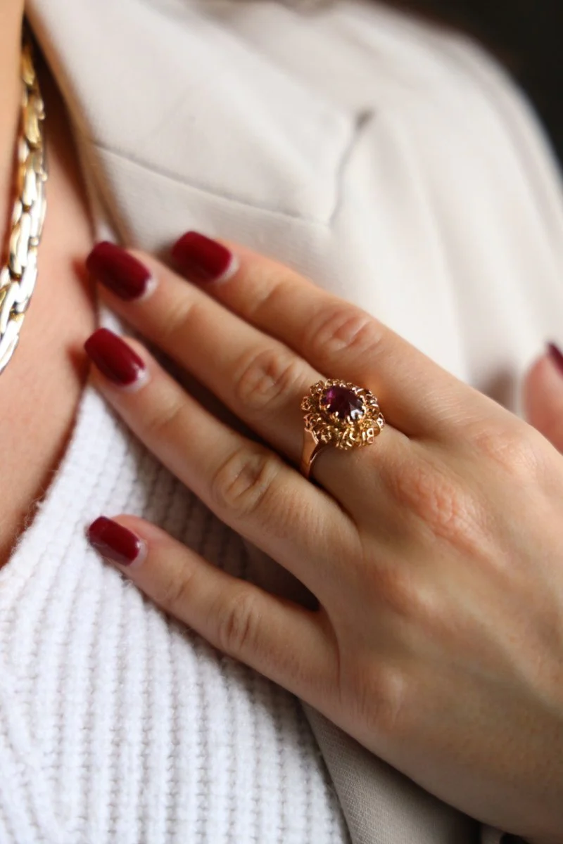 Bague en or jaune et tourmaline - Image 2