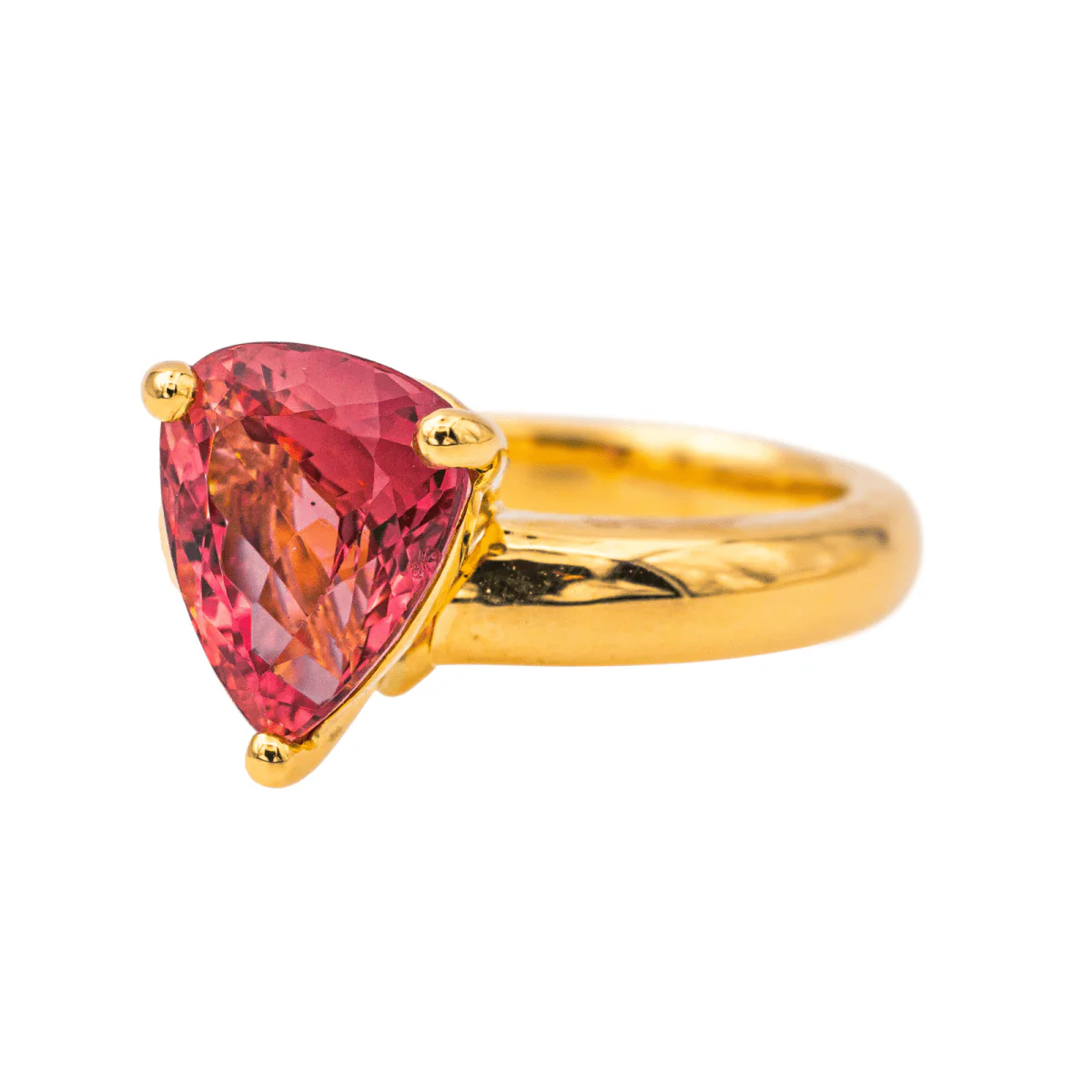 Bague Solitaire en or jaune et tourmaline - Image 3