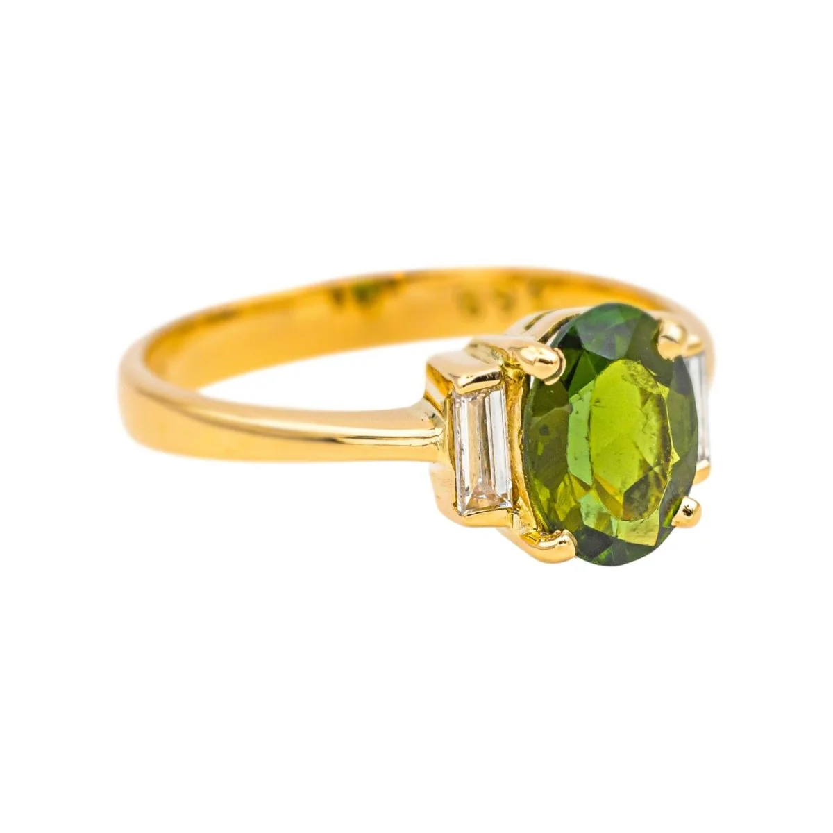 Bague Trilogie en or jaune, tourmaline et diamants - Image 6