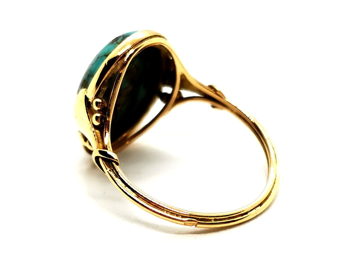 Bague Or jaune Turquoise - Image 4