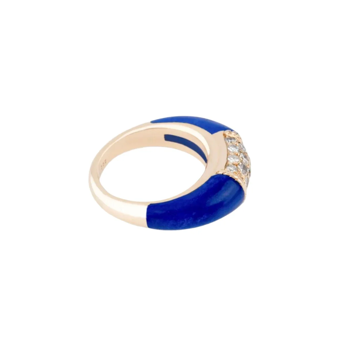 Bague Jonc VAN CLEEF & ARPELS "Philippine" en or jaune, lapis lazuli et diamants - Image 3