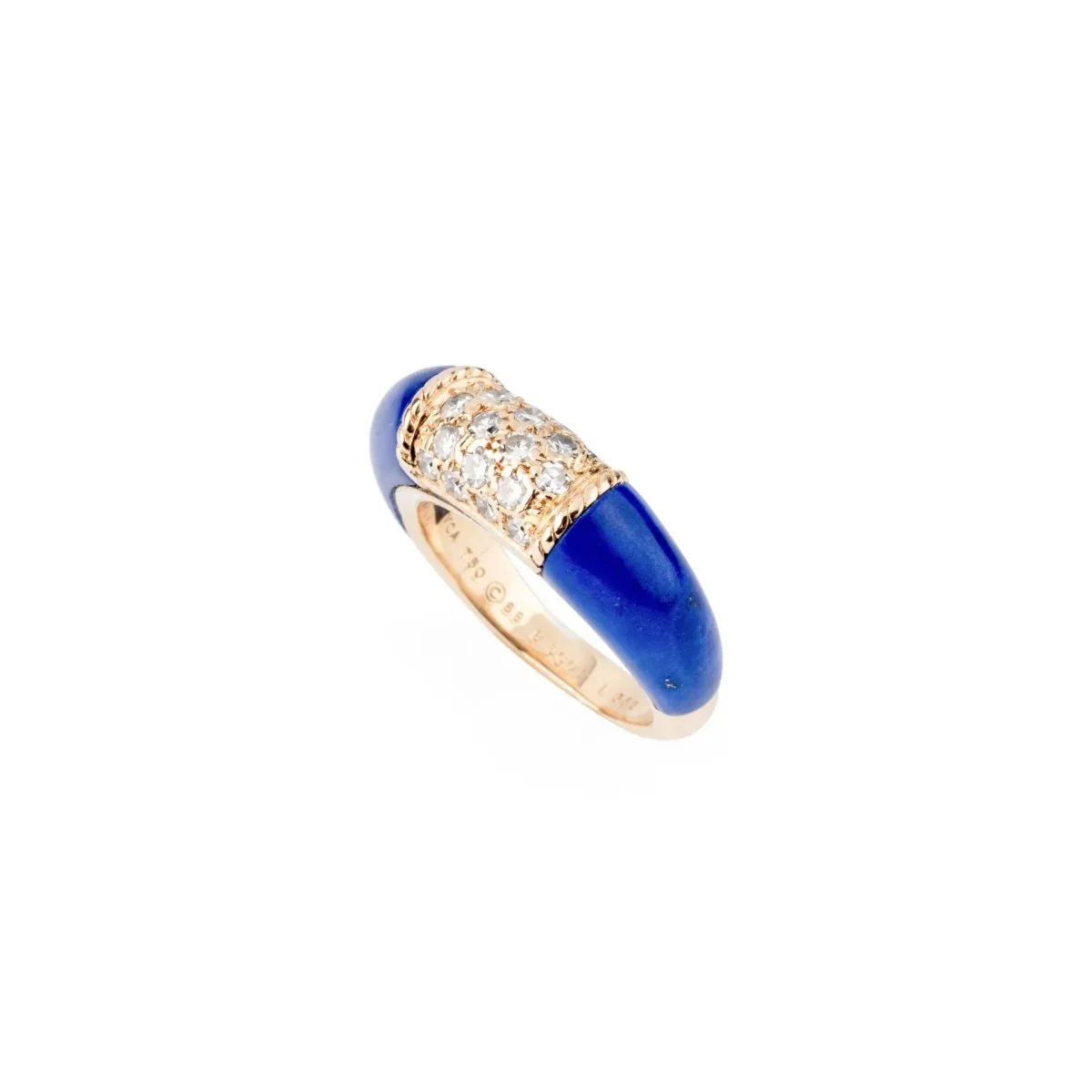 Bague Jonc VAN CLEEF & ARPELS "Philippine" en or jaune, lapis lazuli et diamants - Image 4
