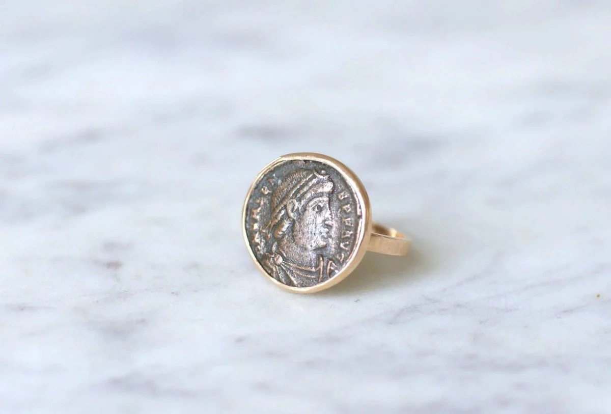 Bague pièce romaine Flavius Valens - Image 2