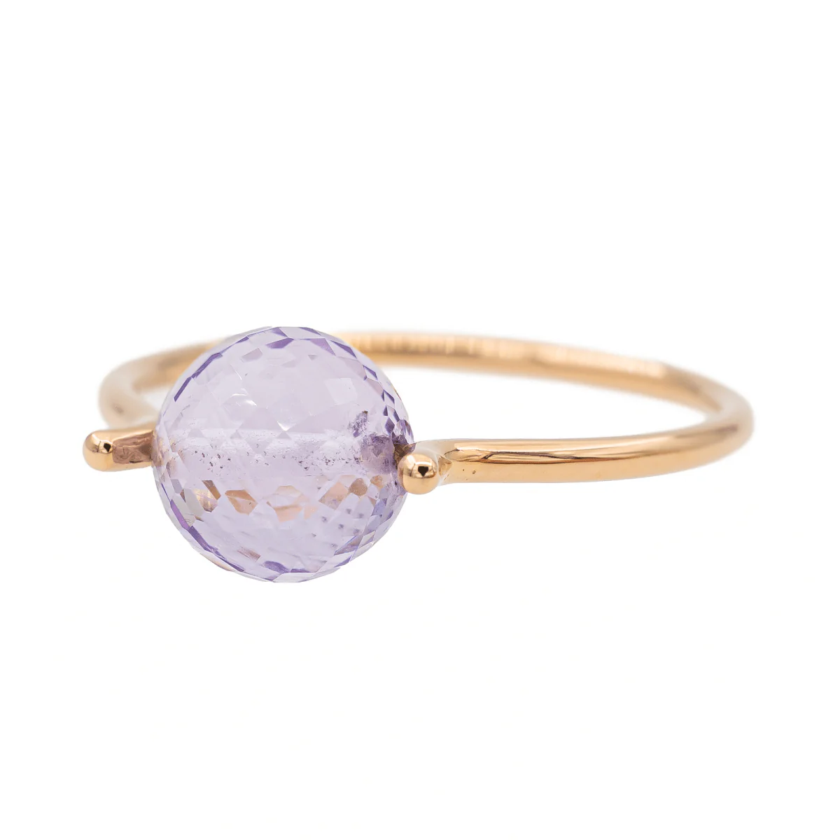 Bague Or rose Améthyste - Image 3