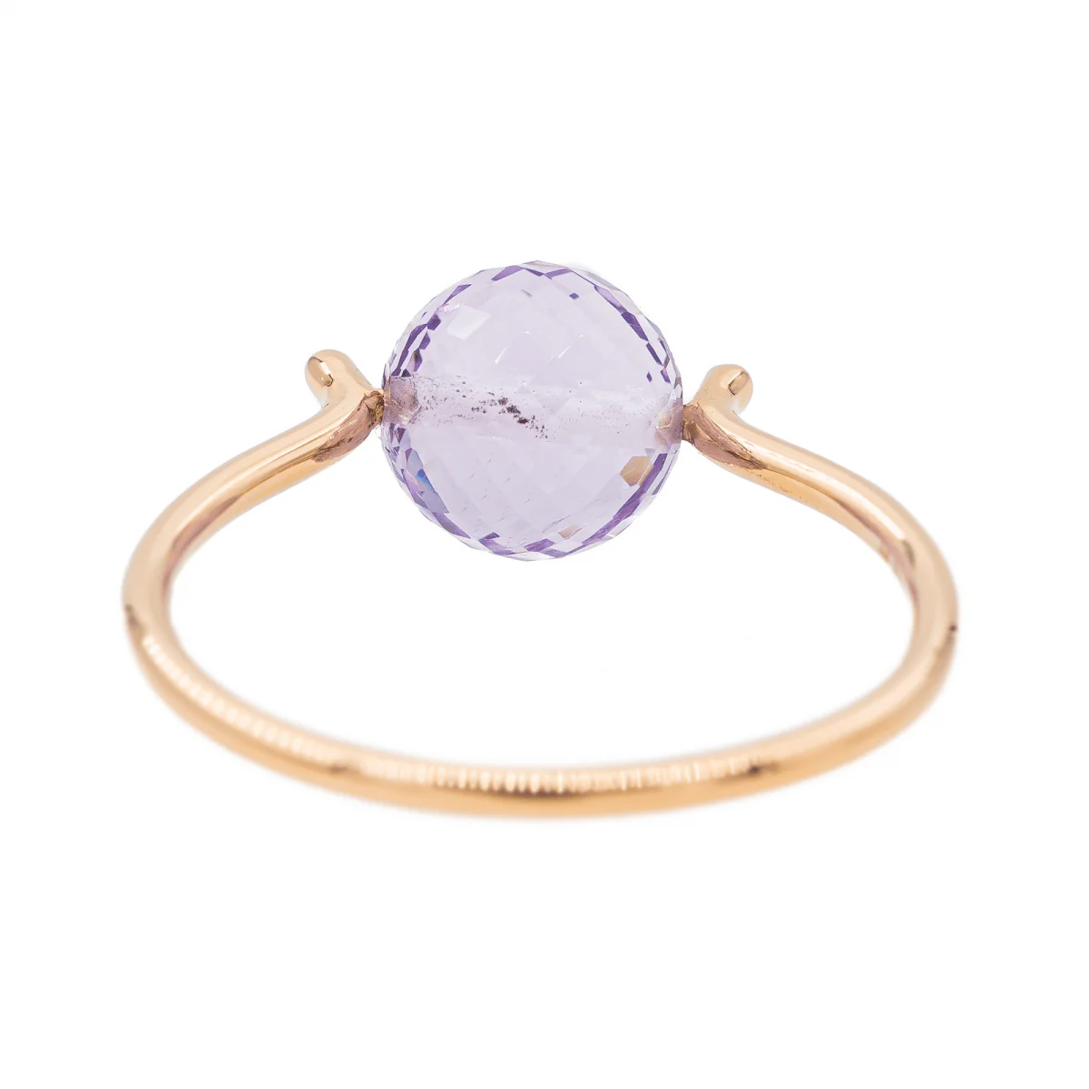 Bague Or rose Améthyste - Image 6