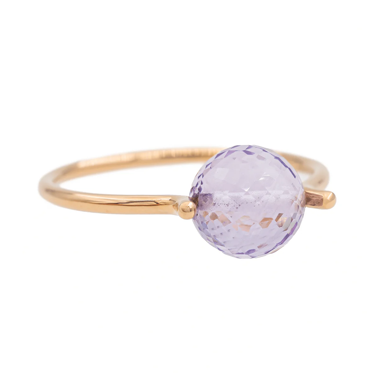 Bague Or rose Améthyste - Image 7