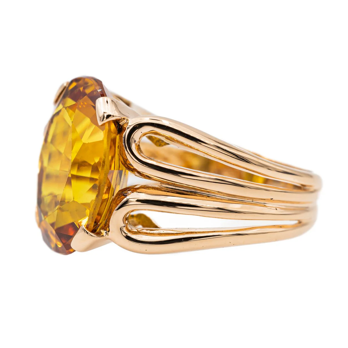 Bague Or rose Citrine - Image 4