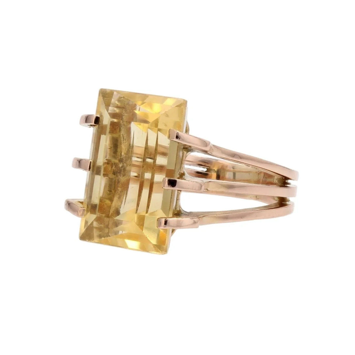 Bague Cocktail en or rose et citrine - Image 3