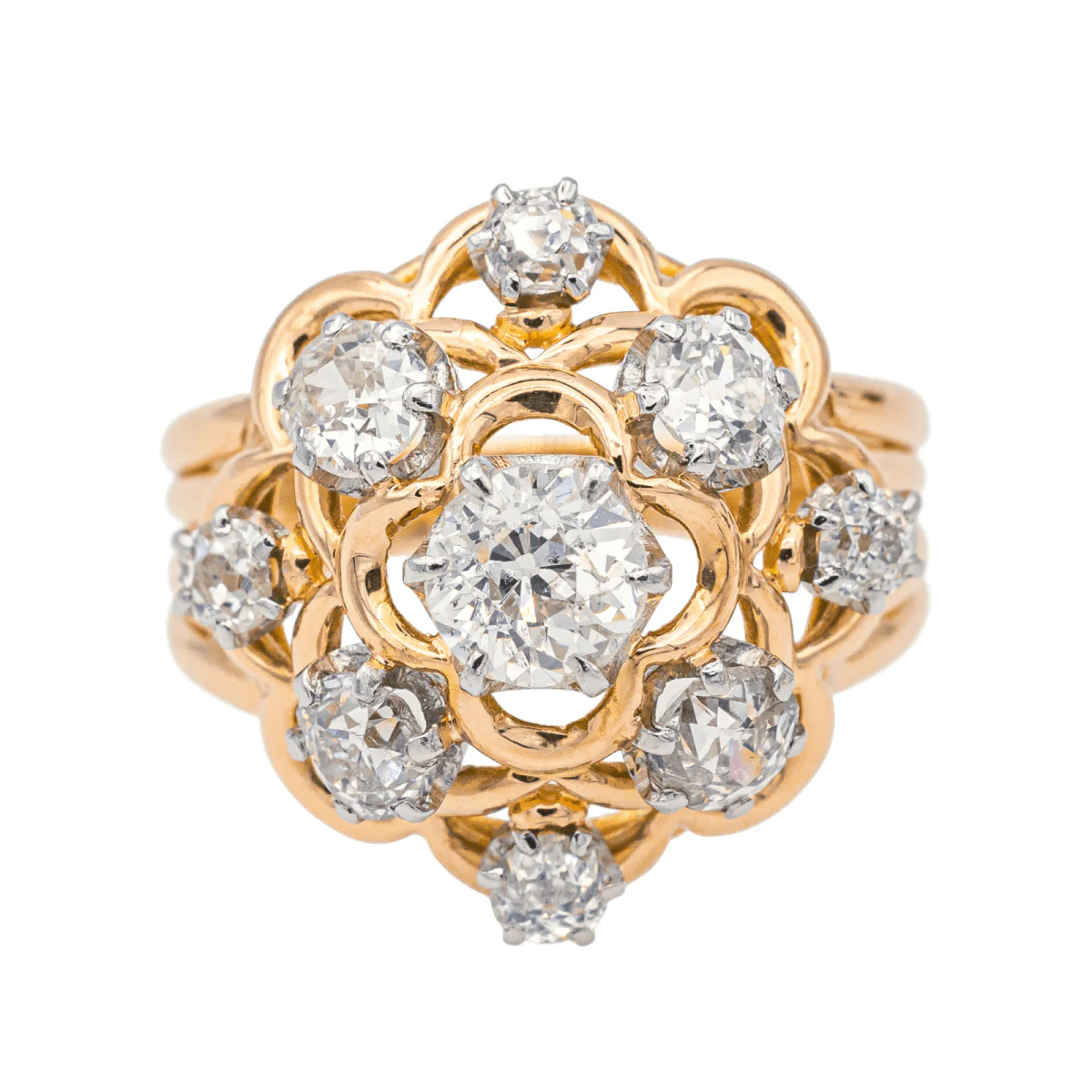 Bague Marguerite en or rose et diamants