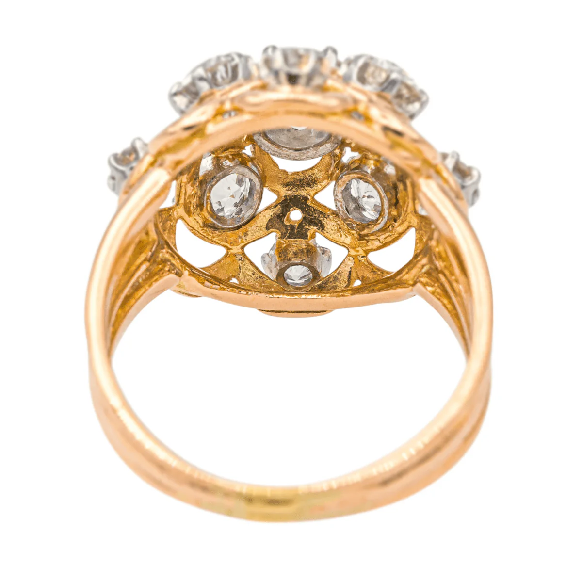 Bague Marguerite en or rose et diamants - Image 5