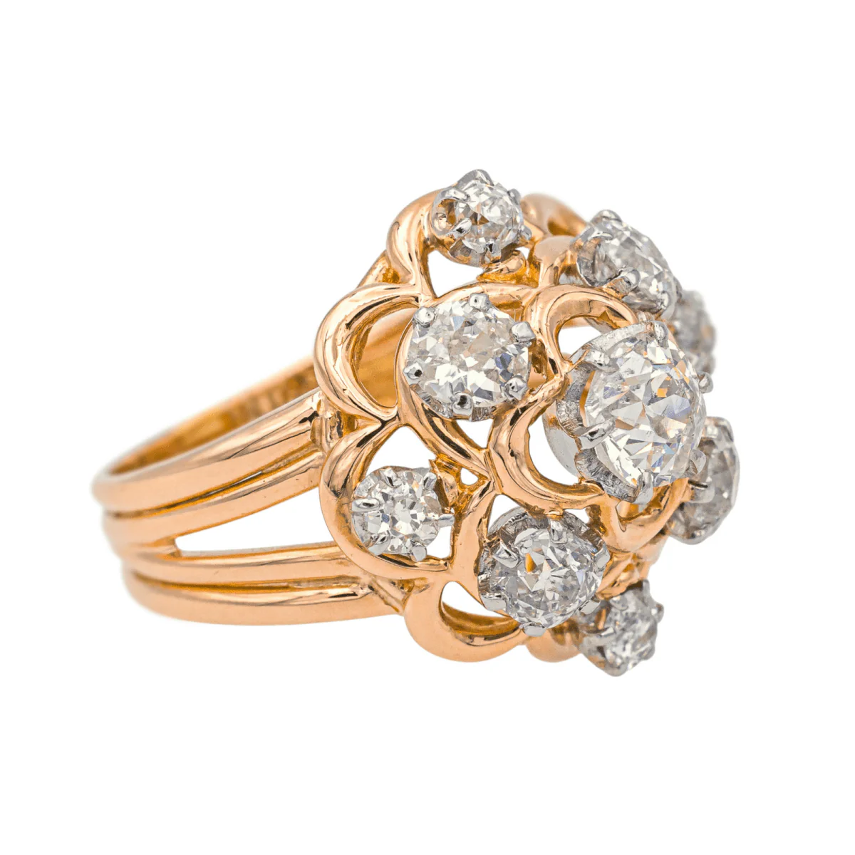 Bague Marguerite en or rose et diamants - Image 7